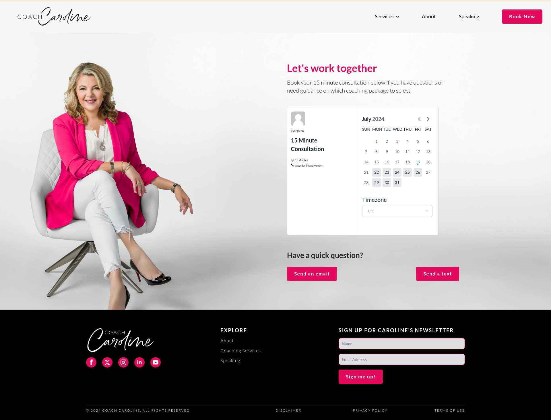 coachcaroline com contact Evergreen Design Studio